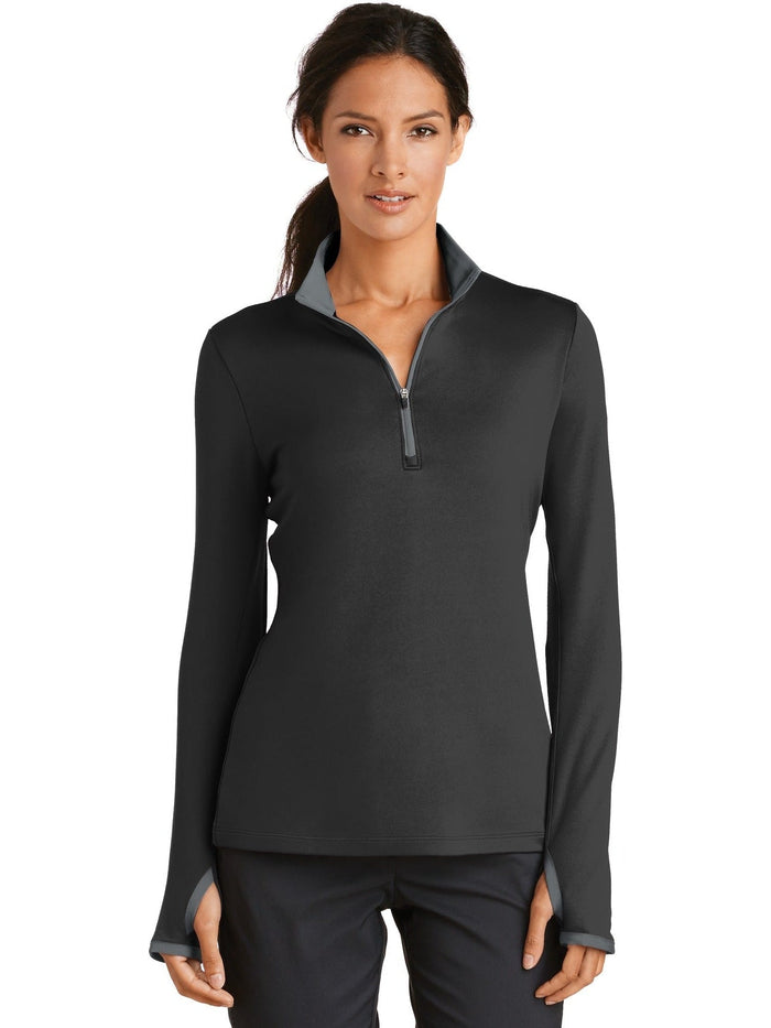 no-logo NIKE Ladies Dri-FIT Stretch 1/2-Zip Cover-Up-Regular-NIKE-Thread Logic