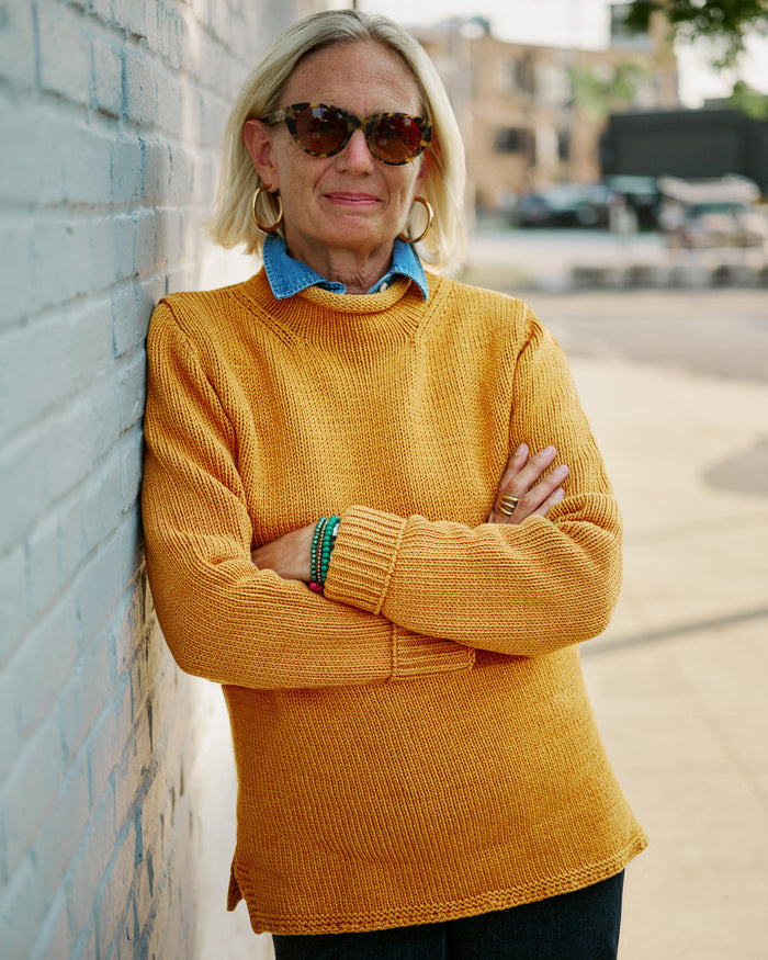 Women's Fisherman's Sweater in Sun Mix