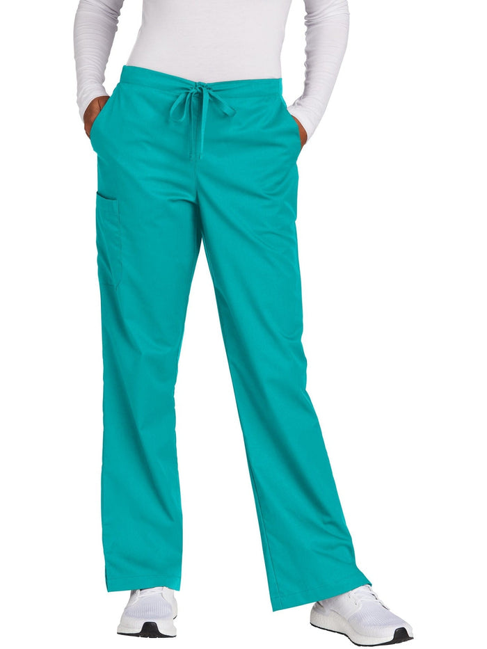 no-logo WonderWink Ladies Tall WorkFlex Flare Leg Cargo Pant - SOLD BLANK-Regular-Wonderwink-Teal Blue-2XLT-Thread Logic