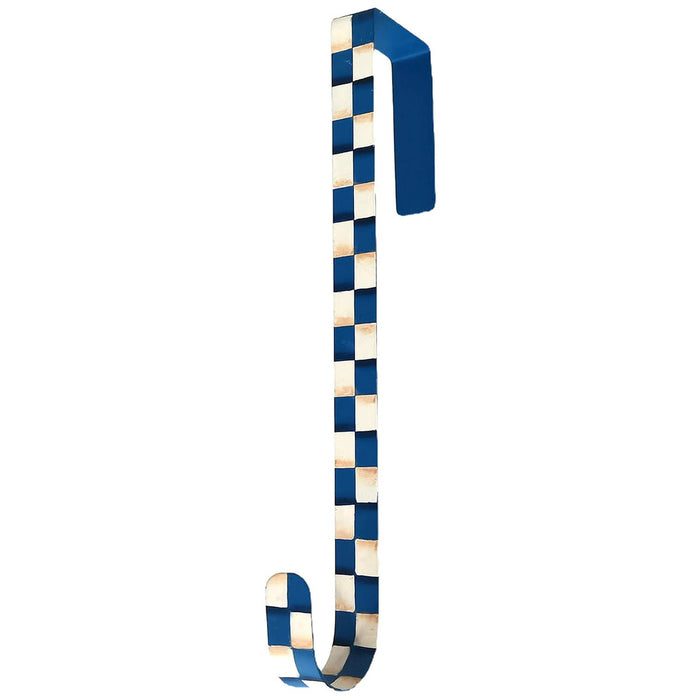 Wreath Hanger Check Blue & White