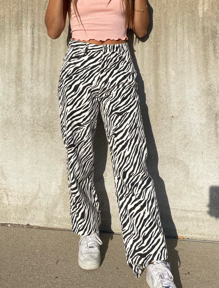 Zebra Printed Jeans - Recess Apparel LLC
